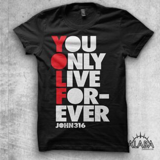 Playera Negra YOLF - You Only Live Forever (100% algodón)